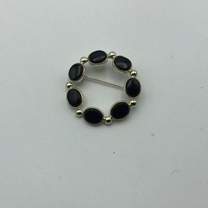 Black Onyx Stone Brooch